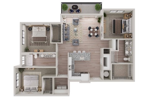 a floor plan of a house with a bedroom and a living room at Livano Avondale, Arizona, 85323
